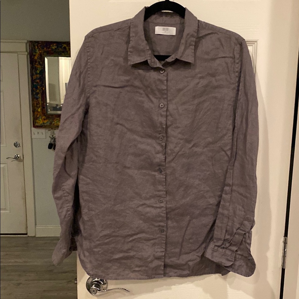 Gray Button-Up Shirt